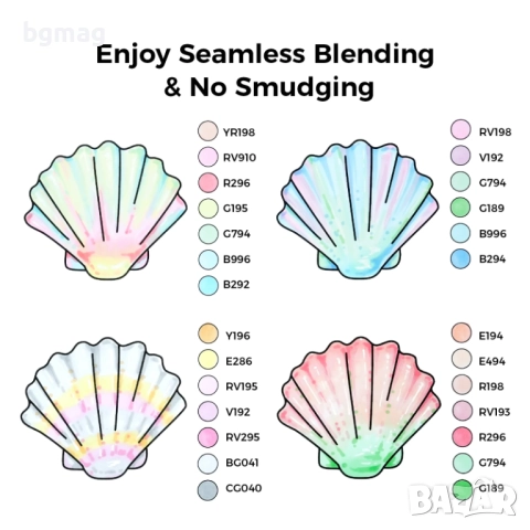 Ohuhu Oahu-01 Art Markers Set-перманентни маркери, комплект 48 пастелни цвята, снимка 6 - Ученически пособия, канцеларски материали - 52190713