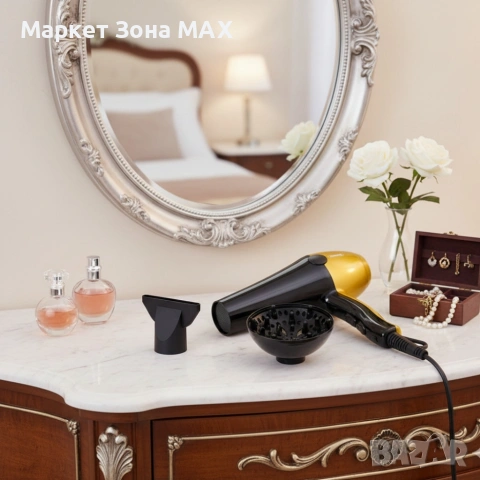 Сешоар Rosberg 2000W с дифузер – Бързо сушене, повече обем и пълен контрол всеки ден