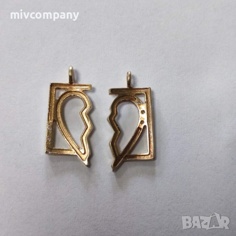 Златна висулка(сърце) 2 части 3.14гр., снимка 5 - Колиета, медальони, синджири - 53684026