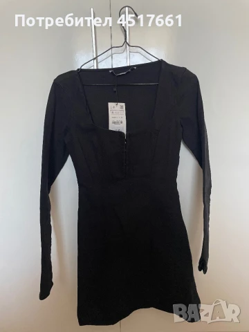 Нова дънкова черна рокля на Зара/Zara, снимка 3 - Рокли - 50834169