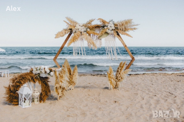Дървени бохо сватбени арки под наем, снимка 6 - Други - 40272531