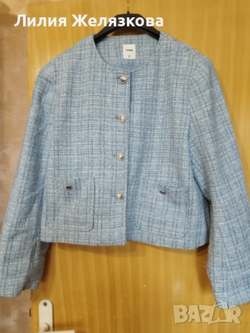 Дамско сако,светлосиньо букле,гр обиколка 53 см, снимка 3 - Сака - 52660567