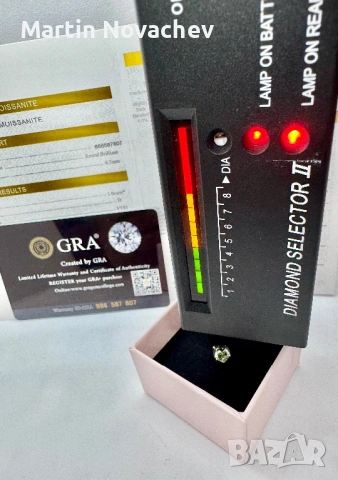 Сребърни обеци с мойсанит (Диамант) 1 карат, снимка 12 - Обеци - 53991609