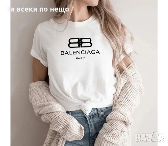 Balenciaga Дамска Тениска👚Дамска Блуза С Къс Ръкав Баленсиага - Бяла Или Черна Код LFS231, снимка 2 - Тениски - 48658346