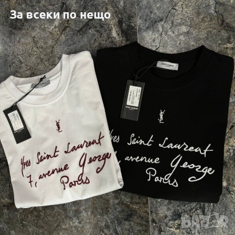 Yves Saint Laurent Мъжка Тениска👕Мъжка Блуза С Къс Ръкав - Бяла Или Черна Код MensPoint48, снимка 3 - Тениски - 53716179