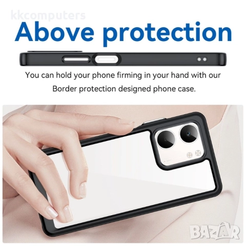 Oppo A5x 5G / 4G Силиконов Калъф TPU+Acrylic и Протектор, снимка 4 - Калъфи, кейсове - 52057010