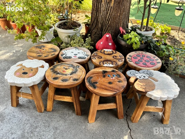 Столче /Табуретка от тиково дърво, снимка 3 - Декорация за дома - 40635580