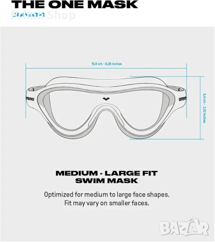 Детска маска за плуване ARENA The One Mask Jr, Розова, снимка 3 - Водни спортове - 54240241