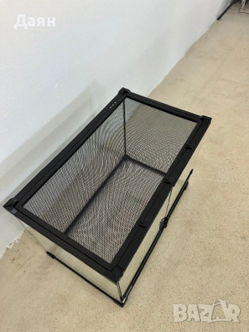 Стъклен терариум за влечуги, повдигната и водоустойчива основа, заключване с бутон PawHut, снимка 4 - Терариуми и оборудване - 53784491