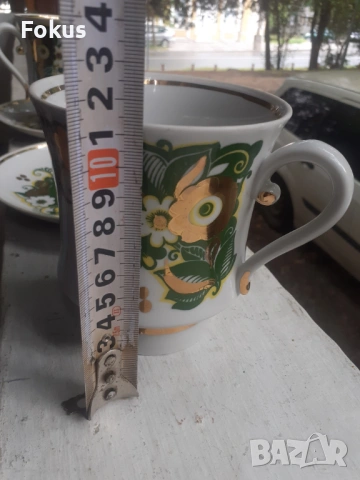 Руски порцелан позлата две големи чаши с чинийки печати, снимка 6 - Антикварни и старинни предмети - 53329733