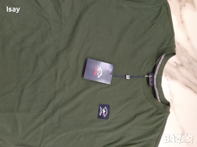 Мъжка тениска Паул Шарк в зелен цвят ХЛ последен размер, снимка 4 - Тениски - 53935365