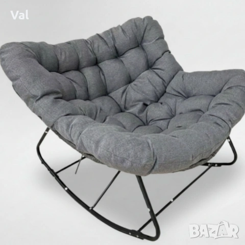 Люлеещ се стол Svinga - здрава стоманена рамка и мека възглавница, снимка 5 - Градински мебели, декорация  - 53834256