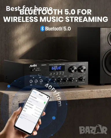 Стерео система ,усилвател с USB и вход за микрофон за караоке Moukey, снимка 5 - Аудиосистеми - 50362816