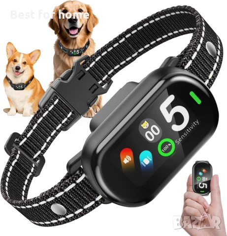 Anti-Bark Collar Large Medium Small Dogs, Training Collar for Dogs 5-100lbs, 5 Levels of Sensitivity