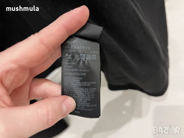 Вълнено черно палто AllSaints XS, снимка 7 - Палта, манта - 47826866