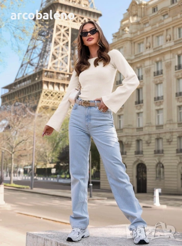 Дамска блуза с оребрени ръкави Chanelle, 4цвята , снимка 7 - Блузи с дълъг ръкав и пуловери - 54150844