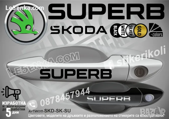 Skoda стикери за дръжки SKD-SK-01, снимка 11 - Аксесоари и консумативи - 35641194