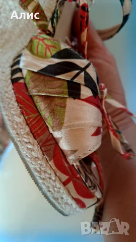 Летни обувки кожа и сатен, снимка 6 - Дамски ежедневни обувки - 50711534