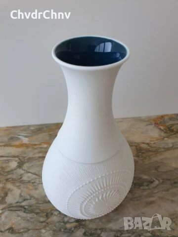 3бр ALKA Kaiser вази/АЛКА Кайзер Бавария стара немска порцеланова ваза/бяла-модернизъм-бисквит, снимка 4 - Вази - 50575888