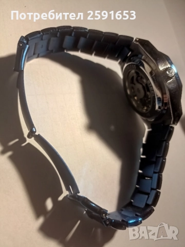 Автоматичен часовник тип скелетон в син цвят, снимка 4 - Мъжки - 52310704