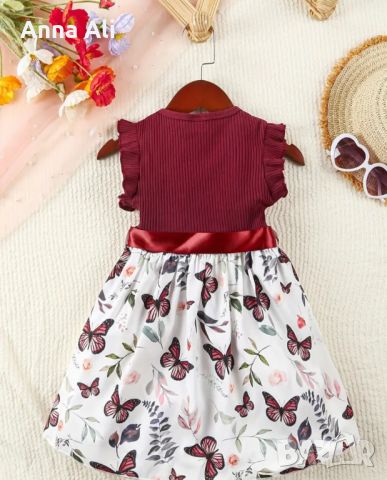 Страхотна лятна рокличка в цвят бордо, снимка 2 - Детски рокли и поли - 45651017