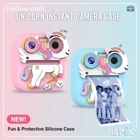 Детска мини камера с моментален печат – Еднорог, Digital Mini Print Camera с термо принтер