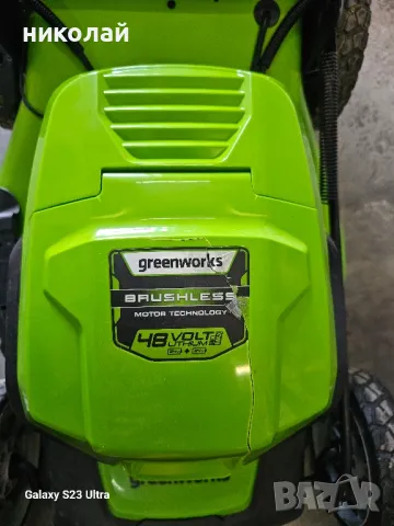 самоходна акумулаторна косачка Greenworks 48V (2 x 24V) 46cm

, снимка 2 - Градинска техника - 46991067