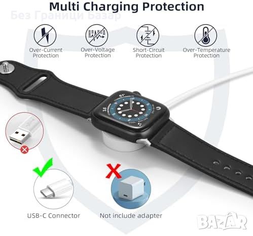 Нов Високоскоростен USB-C Магнитен Кабел за часовник Apple Watch Series 9-2, снимка 8 - Друга електроника - 46427418