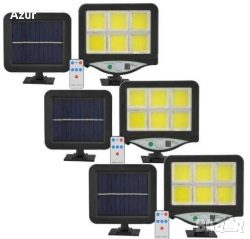 Лампа с отделен соларен панел и 128 cob led диода с 3 режима,дистанционно, снимка 5 - Друга електроника - 45978526