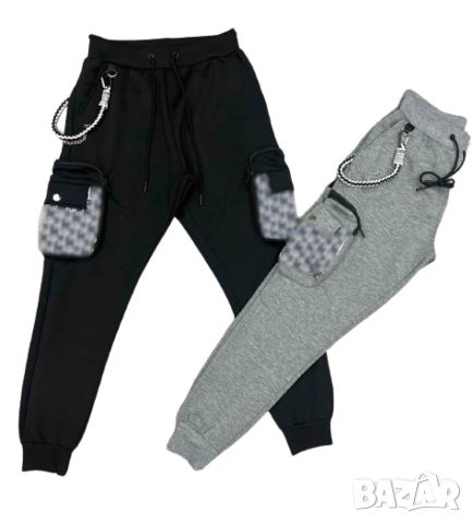 Мъжки спортен панталон с 2 странични джоба, въже и синджир, снимка 3 - Спортни дрехи, екипи - 46382265