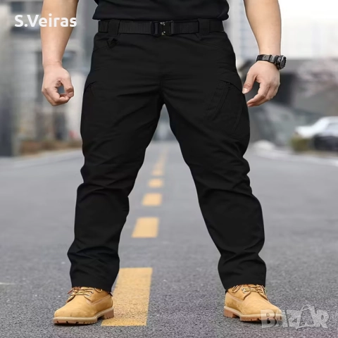 Мъжки работен панталон за всякакви терени - устойчив на разкъсване, ветроустойчив, регулируема талия, снимка 4 - Панталони - 52857944