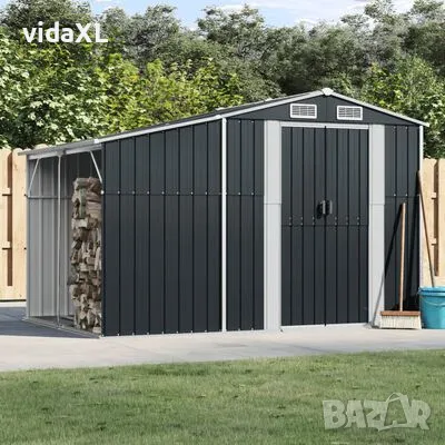 vidaXL Градинска барака антрацит 277x192,5x179 см поцинкована стомана(SKU:3188292), снимка 2 - Други - 48726726