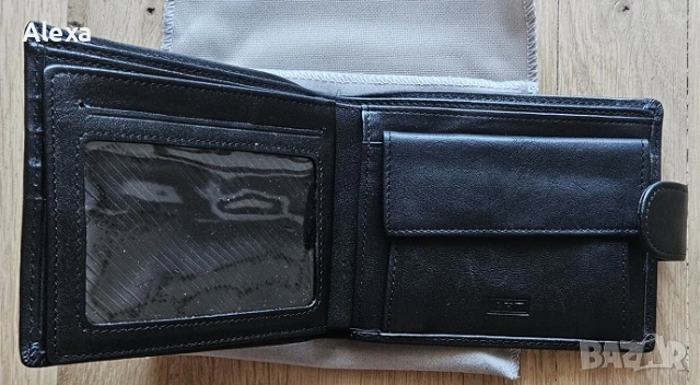 Мъжки кожен портфейл АРТ ART черен НОВ, снимка 2 - Портфейли, портмонета - 53735359