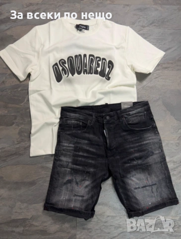 DSQUARED2 Мъжка Бяла Тениска👕Мъжка Блуза С Къс Ръкав В Бял Цвят Код NGHSP76