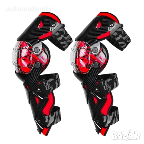 Мото наколенки, Карбон червен 2бр. - 721301