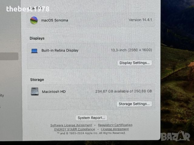 MacBook Pro 13 2019 TouchBar 4TB3`Core i5-8279U/8GB RAM/256GB SSD/Бат 8ч, снимка 6 - Лаптопи за дома - 46334859