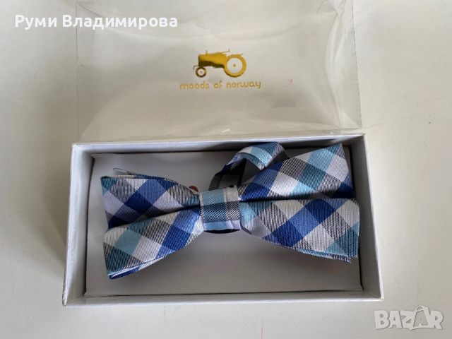 Синя папийонка от 100 % коприна, снимка 3 - Сака - 52505606