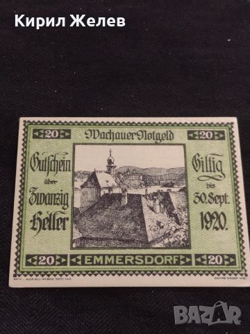 Банкнота НОТГЕЛД 20 хелер 1920г. Австрия перфектно състояние за КОЛЕКЦИОНЕРИ 45008, снимка 4 - Нумизматика и бонистика - 45582291