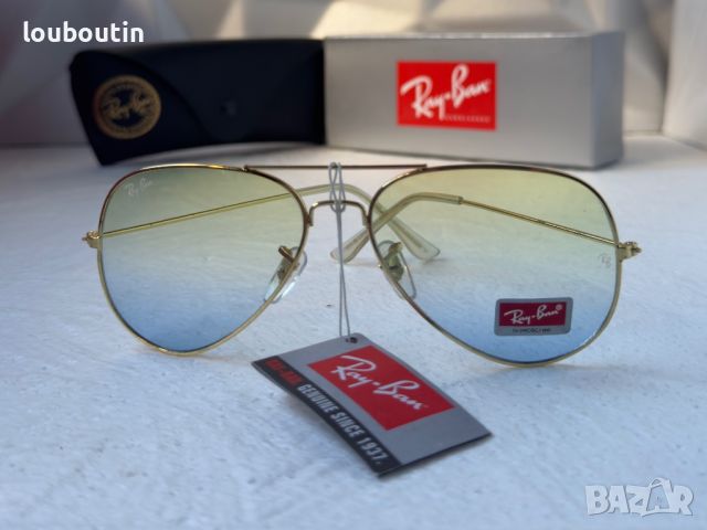 Ray-Ban RB 3026 слънчеви очила Рей-Бан авиатор жълто сини , снимка 3 - Слънчеви и диоптрични очила - 45584413