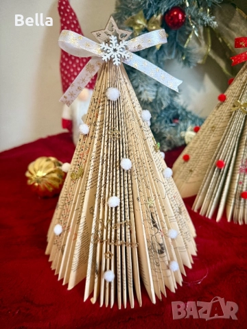 Уникална ръчно изработена сгъваема коледна елха | Рециклирани мат, снимка 3 - Други - 52443326