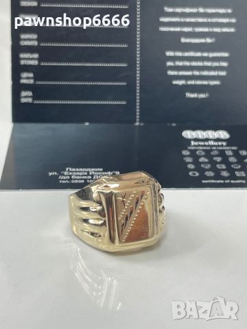 Златен мъжки пръстен 14 карата, снимка 4 - Пръстени - 45928343