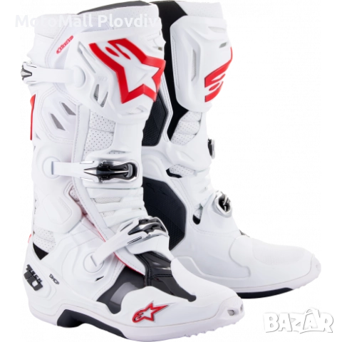 Мотокрос ботуши ALPINESTARS TECH 10 WHITE/RED SUPERVENTED, снимка 3 - Аксесоари и консумативи - 51473499