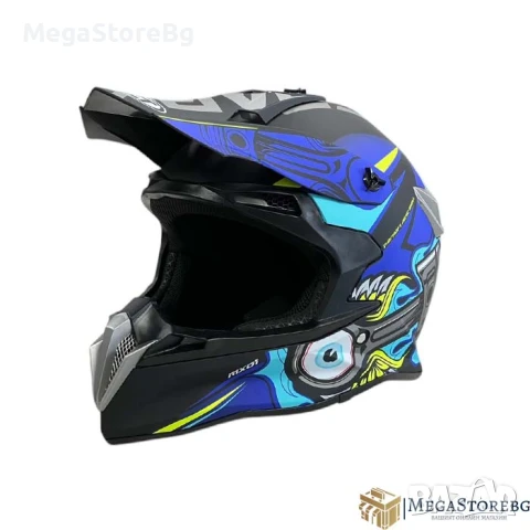 Кросова каска 188 - размер L - Matt Black/Blue, снимка 2 - Аксесоари и консумативи - 50527144