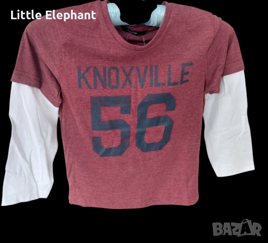 Блузка с дълъг ръкав за 7-8 г момченце бургунди,"Knoxville 56",Англия/нова, снимка 1