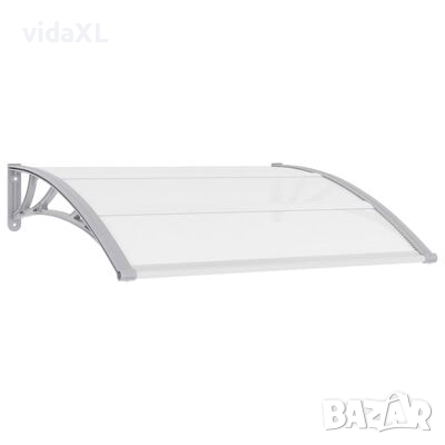 vidaXL Навес за врата сиво и прозрачно 120x80 см PC（SKU:144818, снимка 1 - Други стоки за дома - 44966008