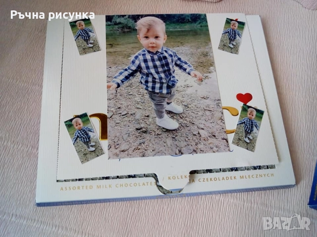 Кутия с бонбони за годишнина"Честита годишнина" или сватба ,етикет с ваша снимка, снимка 8 - Декорация за дома - 34610051