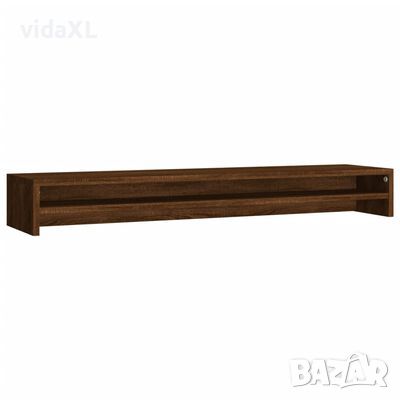 vidaXL Поставка за монитор, кафяв дъб, 100x24x13 см, инженерно дърво（SKU:815293, снимка 1 - Други - 46246348