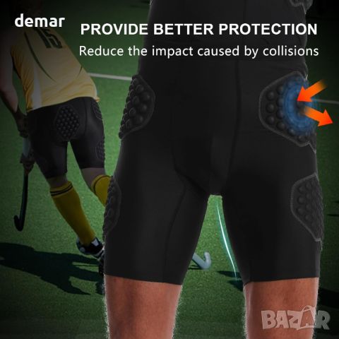 Topeter Къси защитни панталони за спорт с компресия и подплата, защита на бедрата и отзад, размер XL, снимка 5 - Спортна екипировка - 46446354