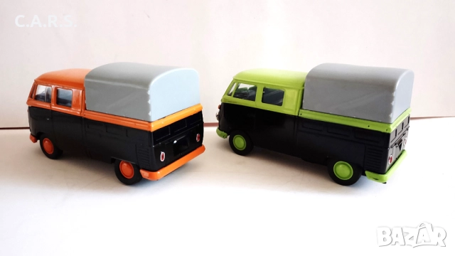 Volkswagen VW T1 Double Cabin Pick Up WELLY 43603, снимка 3 - Колекции - 52948175