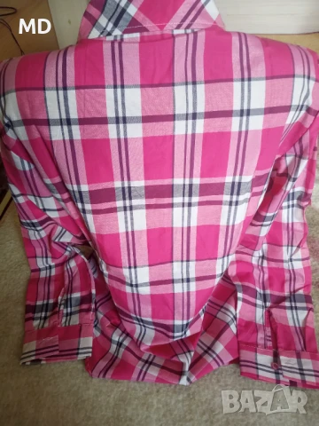 Дамска риза розово каре, снимка 2 - Ризи - 50444237